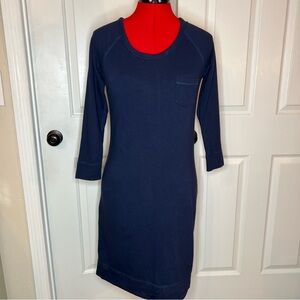 Lilly Pulitzer Navy Blue Cotton Preston Dress Long Sleeve French Terry Women S
